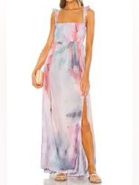 agua by agua bendita lima embroidered butterfly linen maxi dress Agua By Agua Bendita Lima Embroidered Butterfly Linen Maxi Dress main image 0